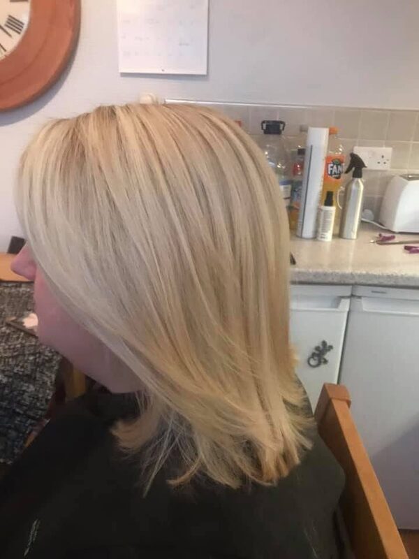 Beautifully coloured and cut hair after Sharon's restyle